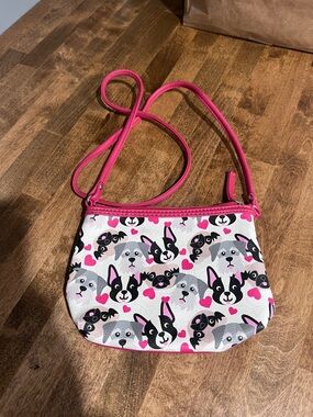 Source Unknown Pink and White Kids Dog Face Crossbody Bag